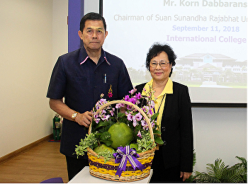 Administrators, faculty, staff and
international students Welcomed Tadpraya
Rajabhat University Council Suan
Sunandha Rajabhat University On the
occasion of visit to the International
College at Nakhon Pathom Education
Center